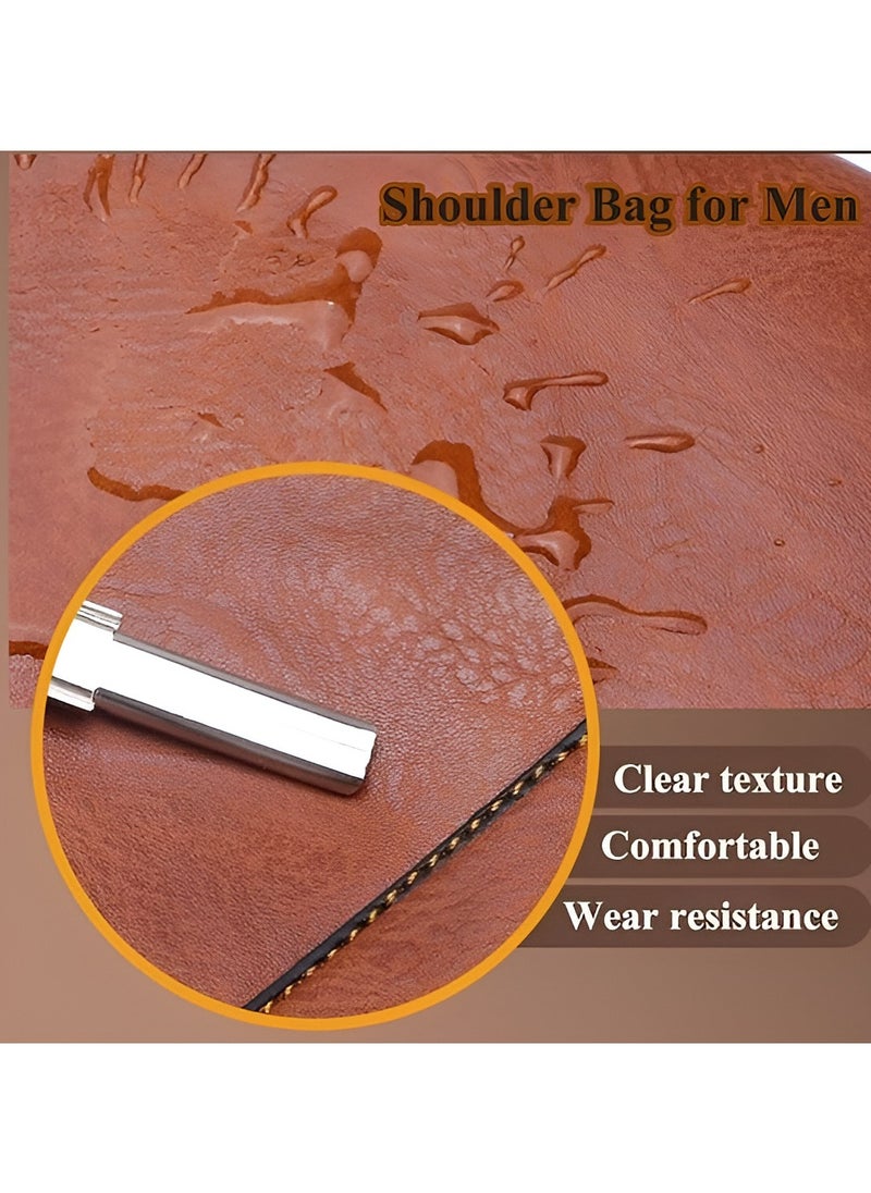 Jeep Men Crossbody Bag Shoulder Bags Vintage Men Handbags Large Capacity PU Leather Bag For Man Messenger Bags Tote Bag purse  - Image 5