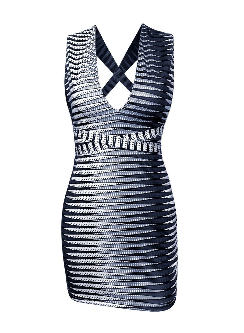 KUYING New Women's Sleeveless Suspender Dress Short Skirt 