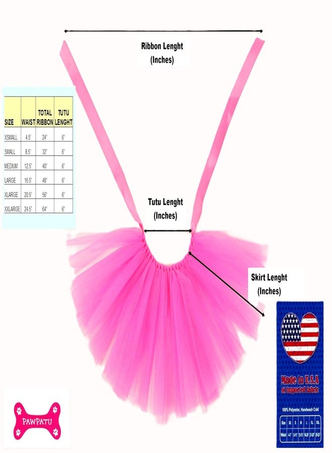 Pawpatu Handcrafted in USA Hotpink Tulle Tutu for Large Dogs - Image 2