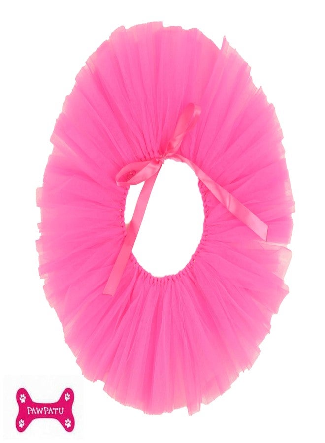 Pawpatu Handcrafted in USA Hotpink Tulle Tutu for Large Dogs - Image 1
