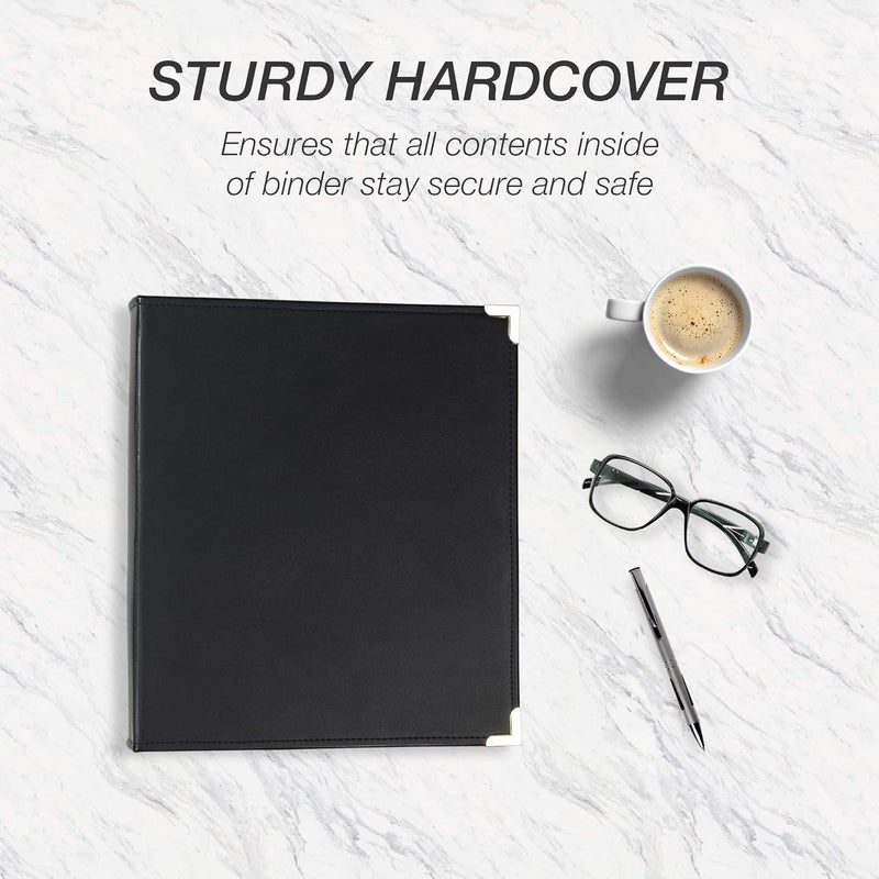 Samsill Classic Collection Executive Presentation 3 Ring Binder - Black Faux Leather, 1.5 Inch - Image 4