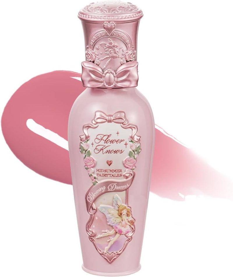 Flower Knows Midsummer Fairytales Coating Lip Lacquer,Glowy Non-Fading Lip Gloss,Hydrating Tinted Lip Oil for Girls&Women,Vegan & Cruelty Free,0.17Fl Oz(G05 Freesia) - Image 1