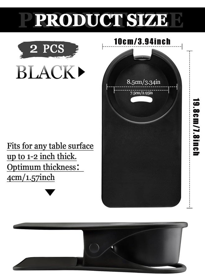 2PCS Clip on Cup Holder, Cup Holder for Table Desk Clamp on Cup Holder Storage Saucer Clip Water Coffee Mug Holder Saucer Clip Design for Home Office - Image 2