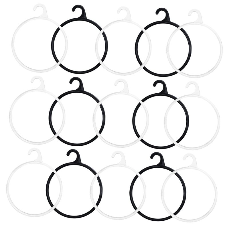 Scarf Belt Tie Hanger Rings Holder Organizer 40 Pieces White Plastic Storage Tool - Image 2