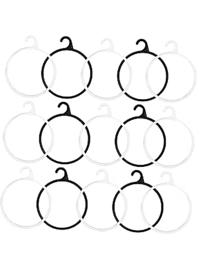 Scarf Belt Tie Hanger Rings Holder Organizer 40 Pieces White Plastic Storage Tool - Image 1