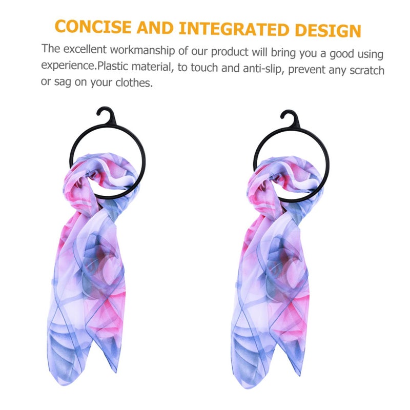 Scarf Belt Tie Hanger Rings Holder Organizer 40 Pieces White Plastic Storage Tool - Image 5