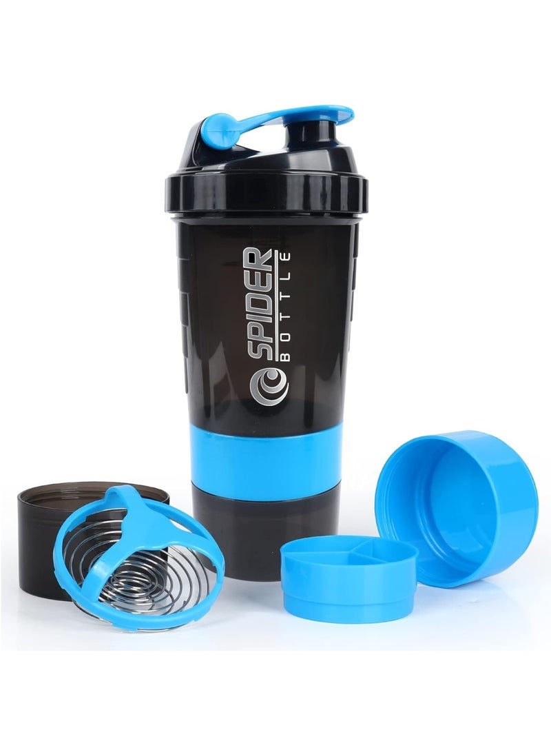 SPIDER 18oz Protein Shaker Bottle with Storage & Shaker Ball, Leak-Proof, BPA-Free, 3-Layer Design - Image 1