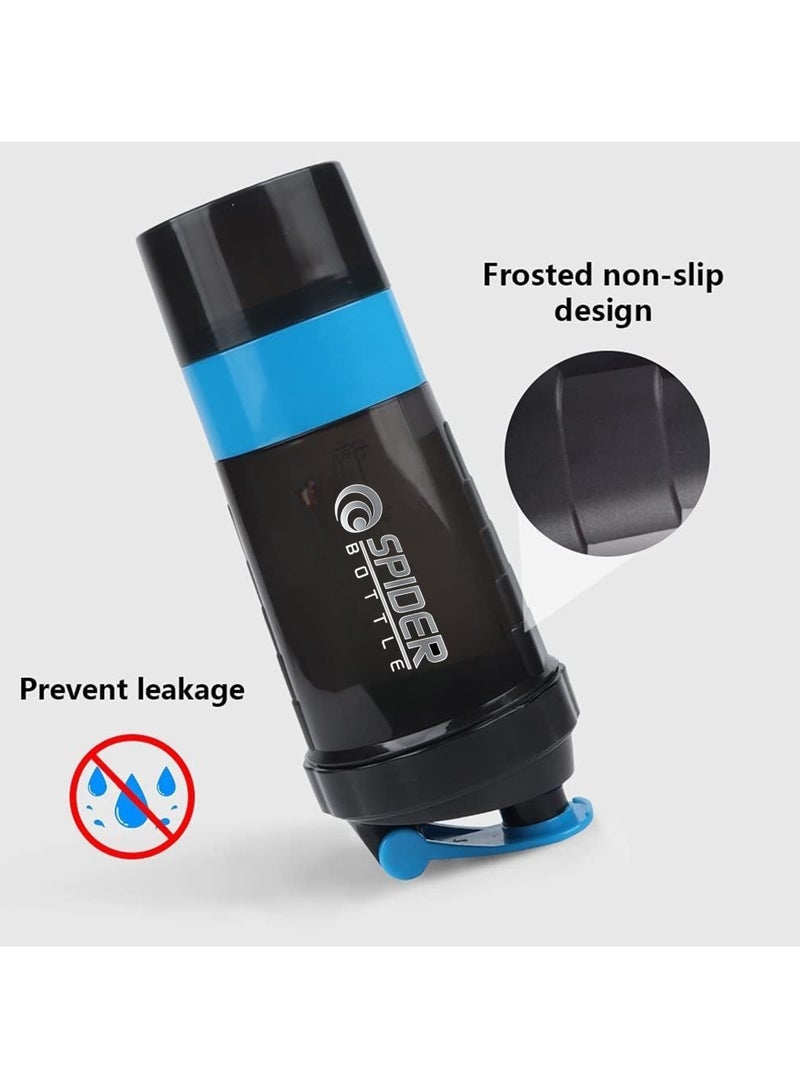 SPIDER 18oz Protein Shaker Bottle with Storage & Shaker Ball, Leak-Proof, BPA-Free, 3-Layer Design - Image 4
