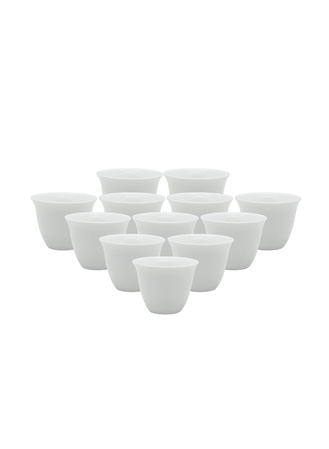 PEARL كوب قهوة أبيض سيراميكي، P00001، مجموعة 12 قطعة - Image 1