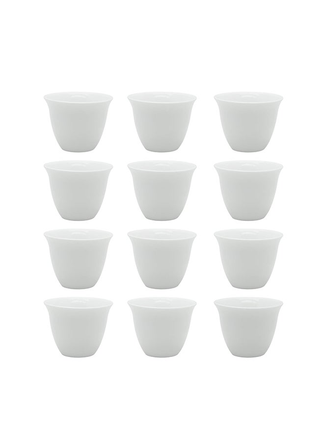 PEARL كوب قهوة أبيض سيراميكي، P00001، مجموعة 12 قطعة - Image 2