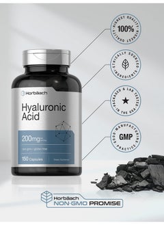 Horbaach Horbäach Hyaluronic Acid Supplement | 200 mg | 150 Capsules | Non-GMO and Gluten Free Supplement  - Image 5