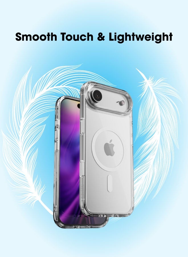 blupebble Hybrid MagClear MagSafe Case for iPhone 17 Air – Slim Transparent Protective Cover, Shockproof, Wireless Charging Compatible - Image 5