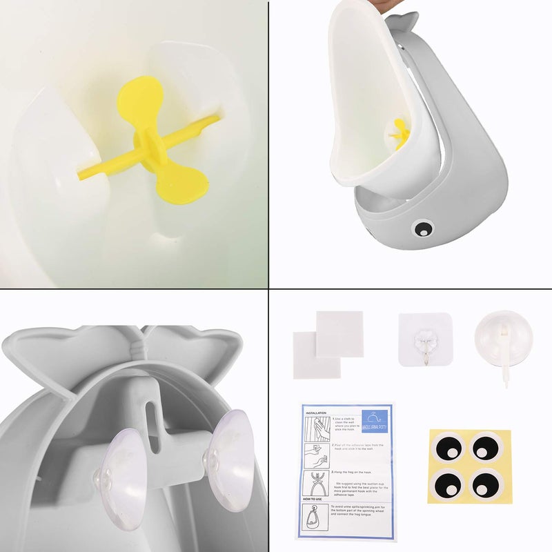 Foryee Potty Training Urinal for Boys Cute Whale with Funny Aiming Target - Gray - Image 5