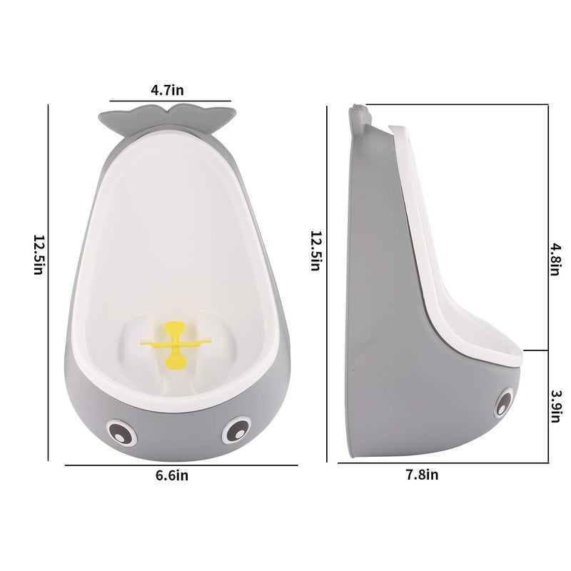 Foryee Potty Training Urinal for Boys Cute Whale with Funny Aiming Target - Gray - Image 2