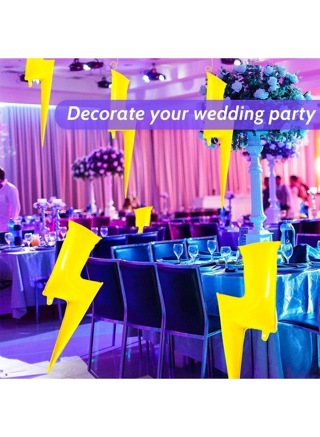Hungdao Set of 6 Lightning Bolt Foil Party Balloons 45 Inch Flash Foil Lightning Bolt Shape Balloons Birthday Party Supplies for Wedding Decoration(Yellow) - Image 5