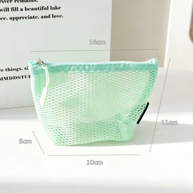 Pure Color Mesh Cosmetic Bag - Image 4
