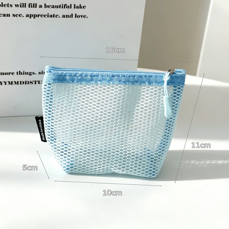 Pure Color Mesh Cosmetic Bag - Image 5