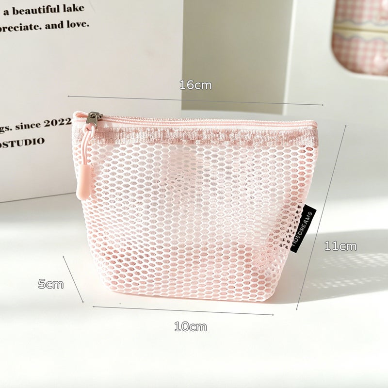 Pure Color Mesh Cosmetic Bag - Image 2