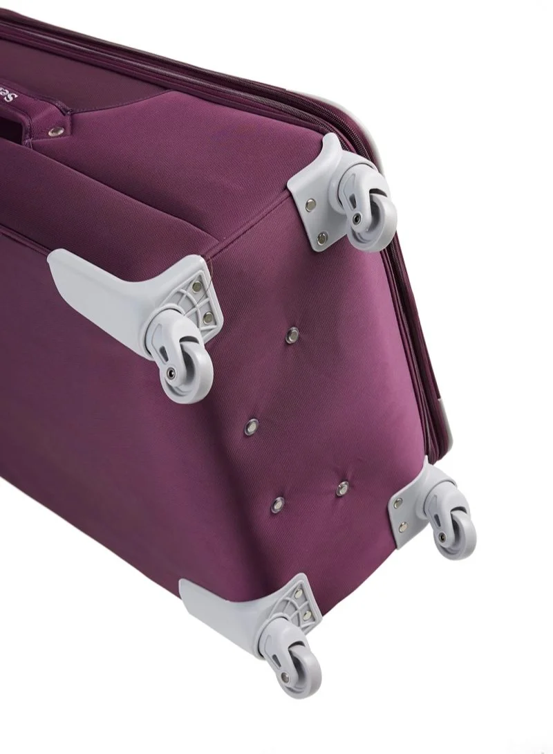 SENATOR Soft Shell Trolley Luggage Set of 4 Pcs For Unisex Ultra Lightweight Expandable Suitcase With 4 Wheels LL003 Purple