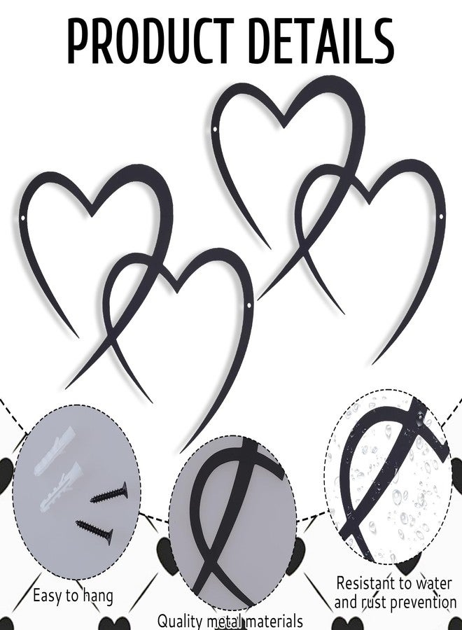 Hftjtsa Infinity Heart Metal Wall Decor Love Heart Wall Sign Modern Bedroom Decor Ornaments for Valentine's Day Room Living Wedding Decoration Bridal Shower Gifts - Image 3