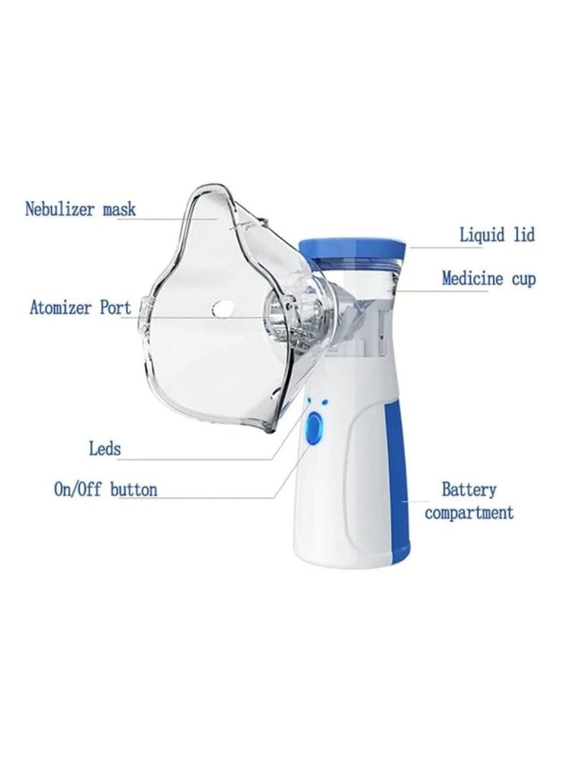 Mesh Nebulizer – Portable Handheld Inhaler for Fast, Quiet & Efficient Medication Delivery, Compact Design with Adjustable Nebulization Settings for Asthma, COPD, and Respiratory Relief