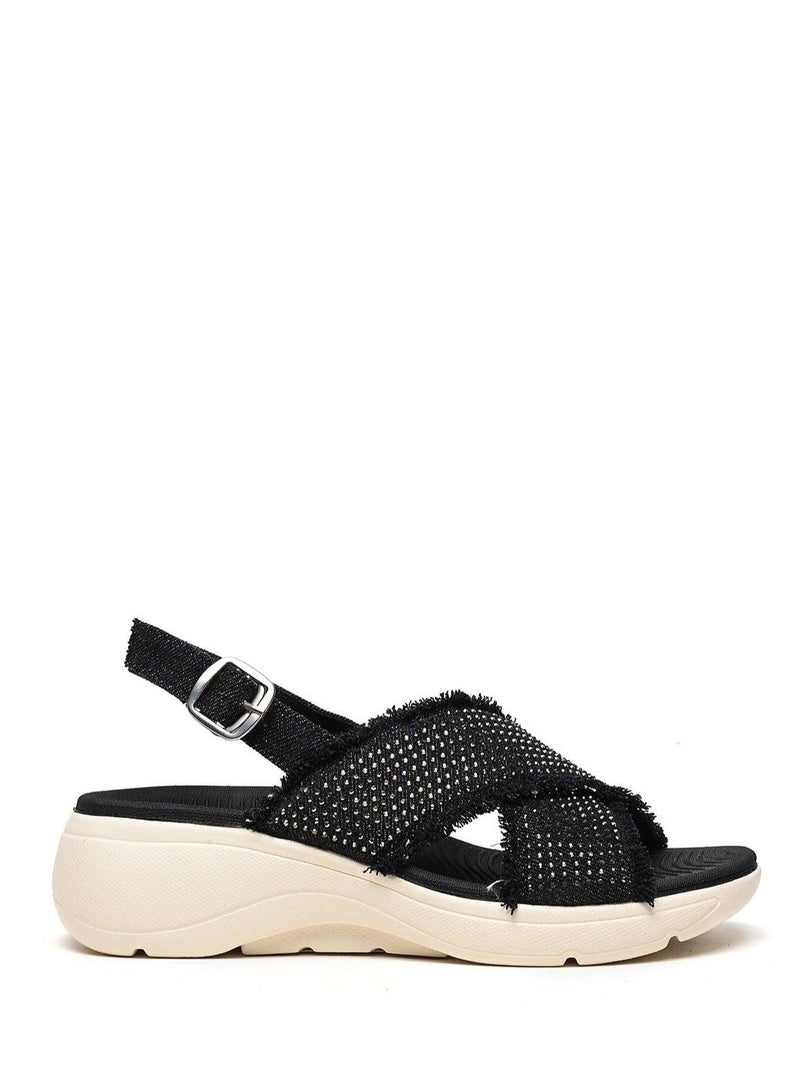 Cuple Casual Slingback Comfort Sandal with Crystal Straps - Image 2