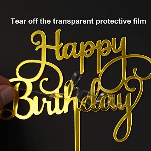 Incrizma Gold Cake Topper Acrylic Cake Topper | Topper Cake Decoration Supplies (Happy Birthday) - Image 5