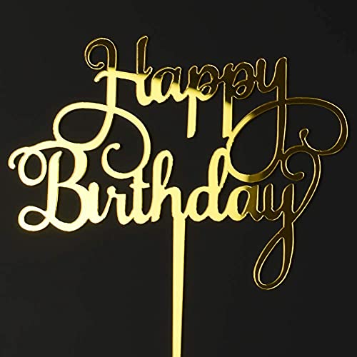 Incrizma Gold Cake Topper Acrylic Cake Topper | Topper Cake Decoration Supplies (Happy Birthday) - Image 4