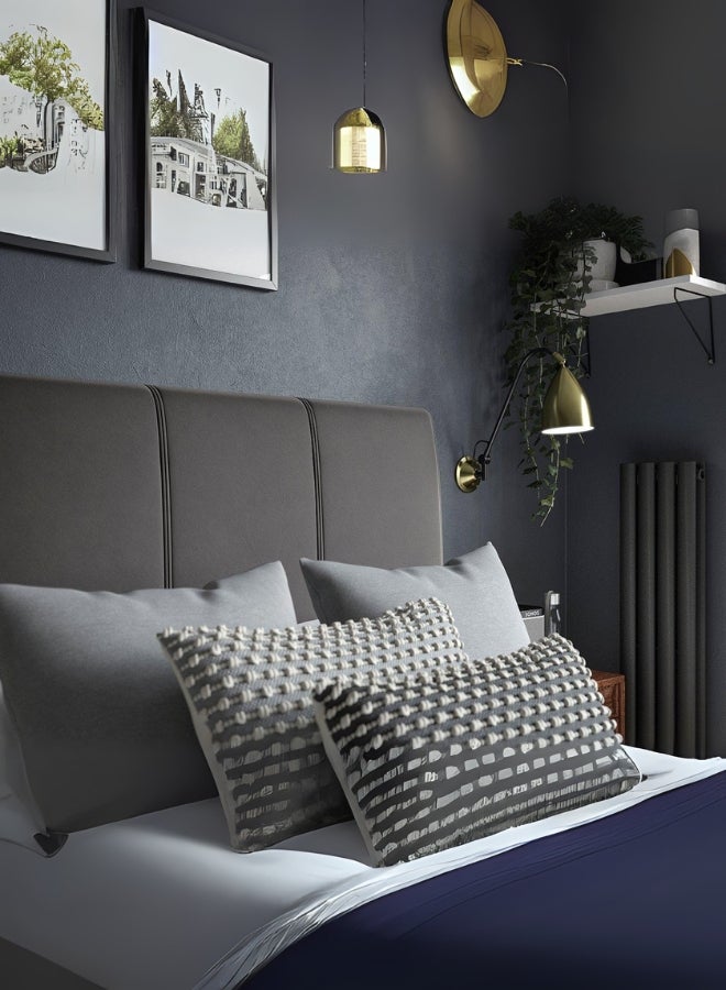 Bed and Mattress Home Cloud Nine Upholstered Queen Size ( Mattress Size 160 X 200 CM ) Black Color Bed Size 212 W X 168 L CM ( Mattress Sold Separately )  - Image 3