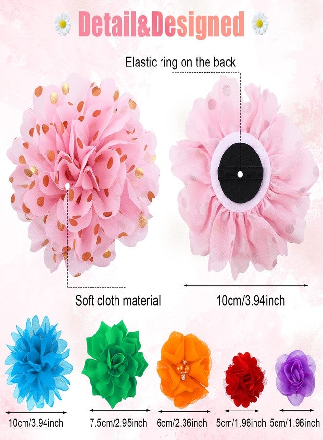 Saintrygo 42 Pcs Dog Collar Flowers Pet Bows Floral Charms Tie Multi-Color Cute Dog Collar Bows Accessories for Puppy Pet Cat Grooming Accessories(Cute Colors) - Image 2