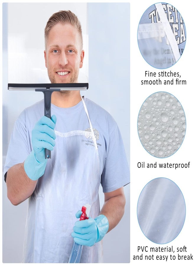 JaGely 12 Pieces Plastic Apron Waterproof, Unisex 43 x 27 Inch Heavy Duty PVC Apron for Dishwashing, Halloween, Kitchen (Clear) - Image 4