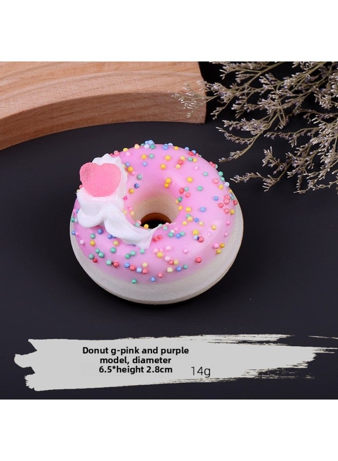 Simulation Donut Model Fruit Soft Bread Dessert Food Window Shooting Props Children's Early Education Toys Wholesale-Color:Simulation Donut G-Pink  - Image 1