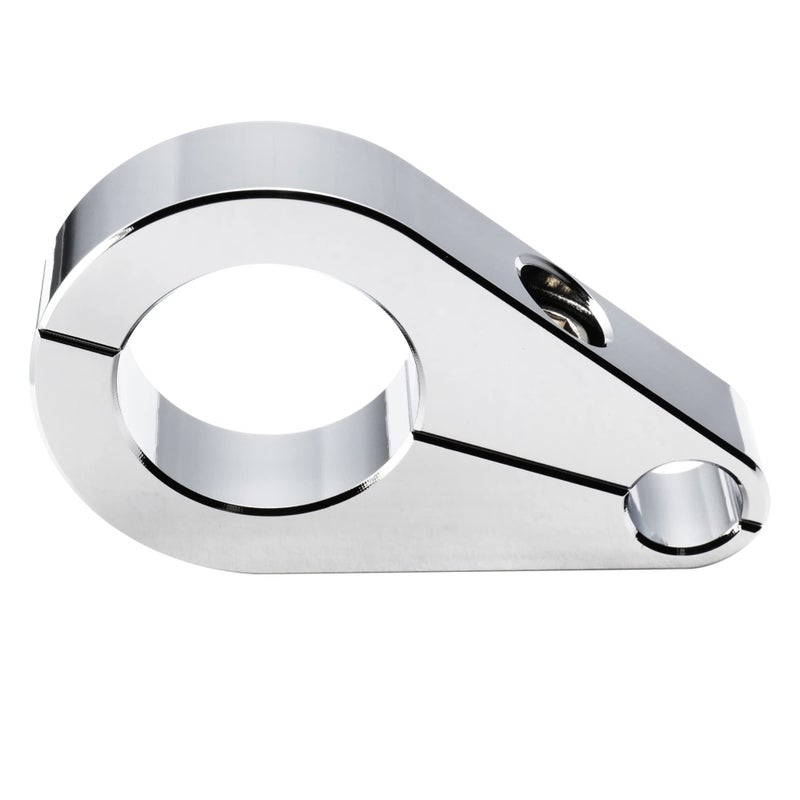 MoKitDora 1" Handlebar or Frame Mount Clutch Throttle Cable Clamp Brake Line Clips for Harley and Other Motorcycles, Chrome
