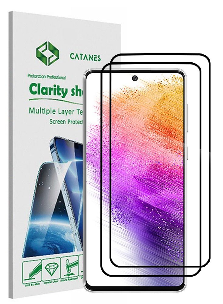 CATANES 2 Pack For Samsung Galaxy A73 5G Screen Protector Tempered Glass Anti Scratch - Image 1