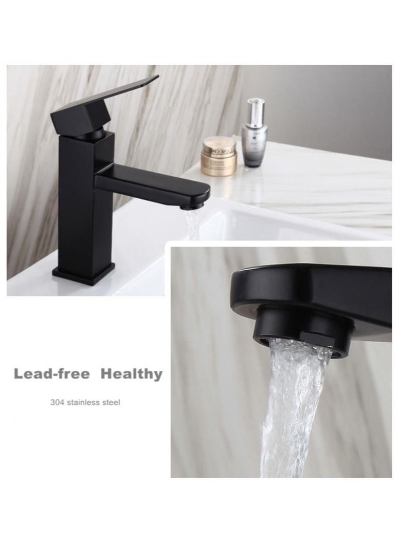 Stainless Steel Basin Faucet Basin Sink Faucet Bathroom Sink Faucet Bathroom Fixtures Faucets Brushed Matte Black  - Image 3