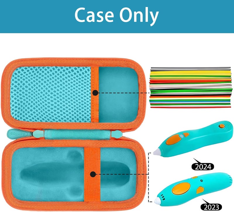 Aenllosi Storage Case Compatible with 3Doodler Start+ Essentials (2024) 3D Pen,Holders for 3D Printing Filament Refill Pack and USB Cable(Only Case,Mint) - Image 3