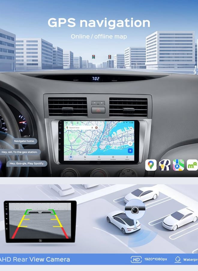 Ruicar 64G Car Stereo Radio for Toyota Camry 2006-2011, 9 Inch IPS HD Touch Screen Wireless CarPlay Android Auto/WiFi/GPS/FM/SWC/Bluetooth/1080P Backup Camera - Image 5