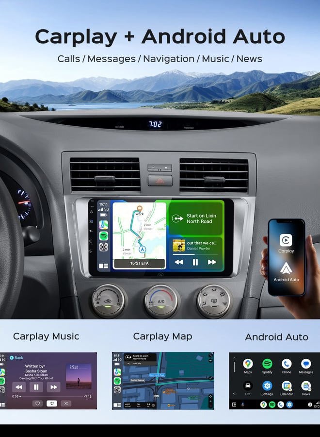 Ruicar 64G Car Stereo Radio for Toyota Camry 2006-2011, 9 Inch IPS HD Touch Screen Wireless CarPlay Android Auto/WiFi/GPS/FM/SWC/Bluetooth/1080P Backup Camera - Image 4