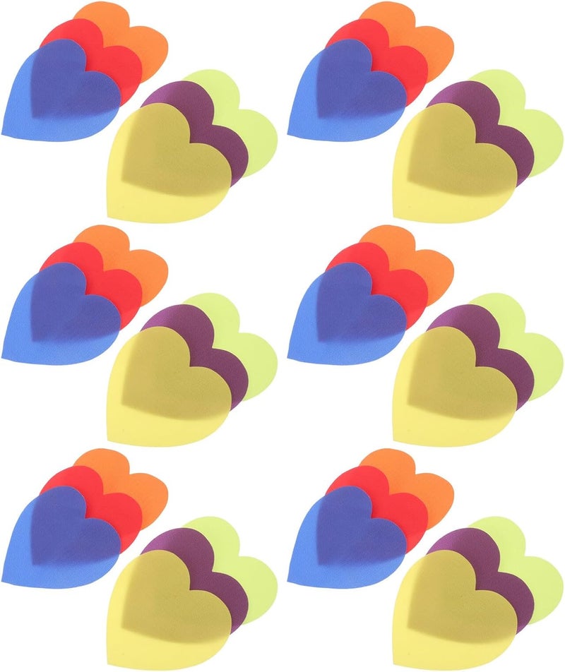 Abaodam 30pcs Heart-Shaped Floor Markers 125mm Carpet Spots Color-Coded Early Education Classroom Sitting Dots for Preschool Activity and Teacher Carpet Positioning - Image 1