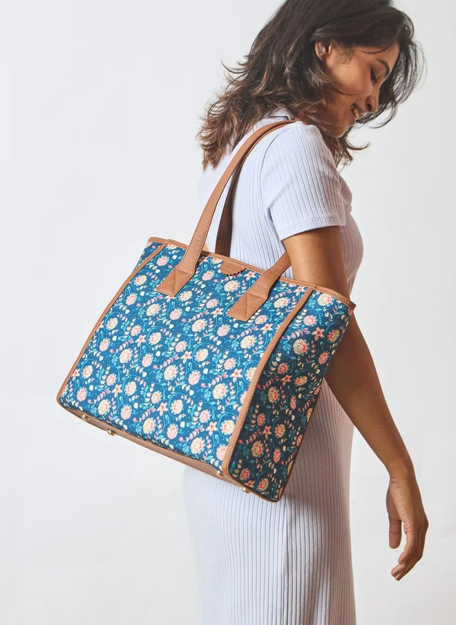 Chumbak  Teal by Chumbak Blue Bloom Everyday Tote  | Best Price UAE