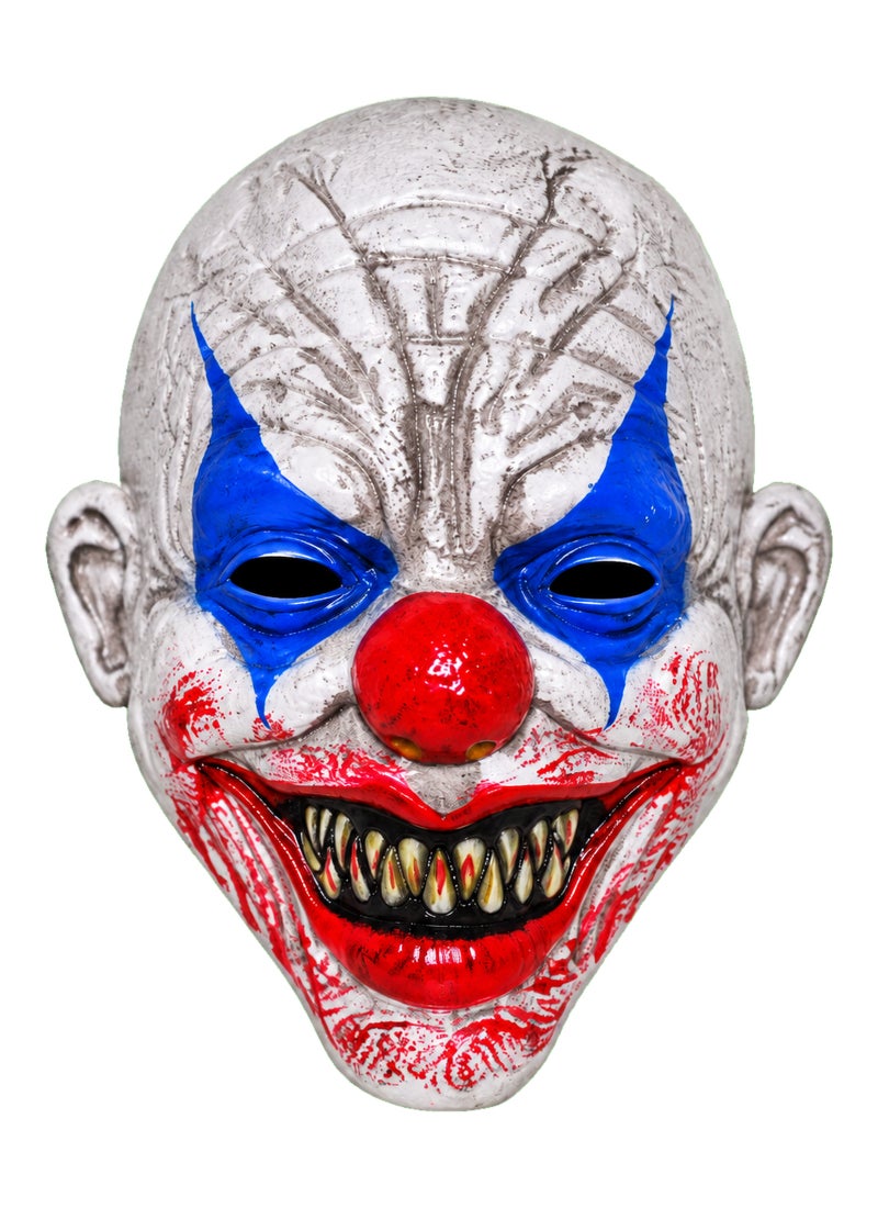 Trentor Halloween Joker Clown Mask with White Face and Blue Red Eye Paint - Image 4