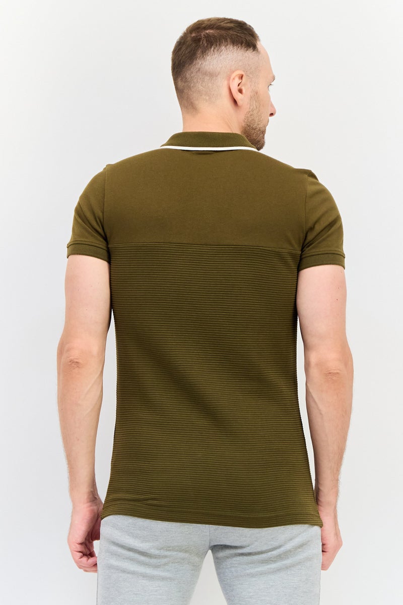 PUMA Men Sportswear Fit Short Sleeve Outdoor Polo, Olive - Image 3