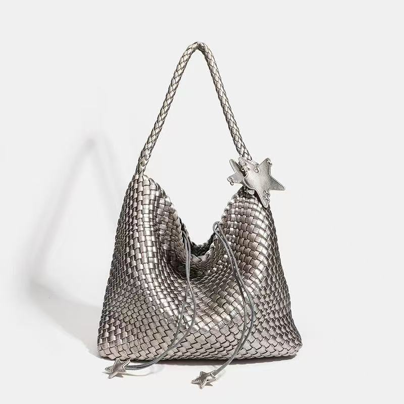 Handheld Woven Women'S Bag High-End Niche Design Large Capacity Tote Bag Fashionable All-Match Casual Shoulder Underarm Bag - Image 4