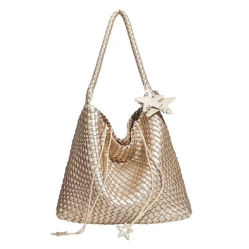 Handheld Woven Women'S Bag High-End Niche Design Large Capacity Tote Bag Fashionable All-Match Casual Shoulder Underarm Bag - Image 3