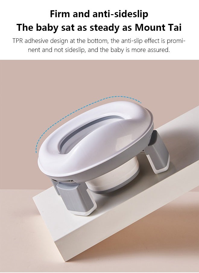 Portable Potty for Kids Travel - Foldable Training Toilet Chair for Toddler Girls and Boys with Storage Bags, Potty Training Toilet for Car Outdoor and Indoor Easy to Clean(Gray)