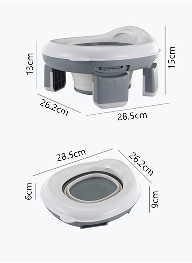 Portable Potty for Kids Travel - Foldable Training Toilet Chair for Toddler Girls and Boys with Storage Bags, Potty Training Toilet for Car Outdoor and Indoor Easy to Clean(Gray)