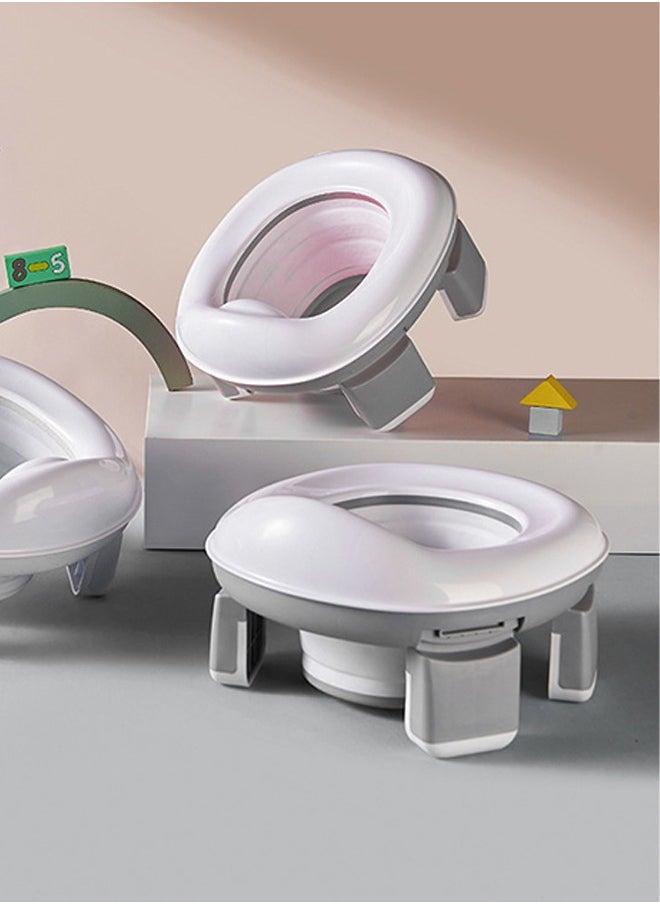 Portable Potty for Kids Travel - Foldable Training Toilet Chair for Toddler Girls and Boys with Storage Bags, Potty Training Toilet for Car Outdoor and Indoor Easy to Clean(Gray)