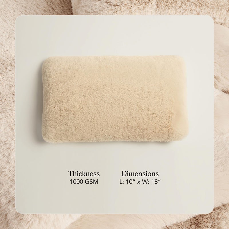 UnHide Squish Lumbar Pillow - Faux Fur Pillow - Extra Soft Throw Pillow - Rectangular Shaped, Polyester Fill - Machine Washable - Perfect for Living Room Or Bedroom - 10â€ x 18â€ - Beige Bear - Image 3