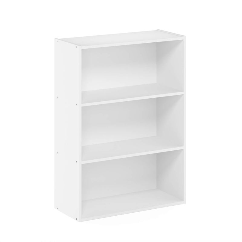 Furinno Pasir 3Tier Open Shelf Bookcase Plain White