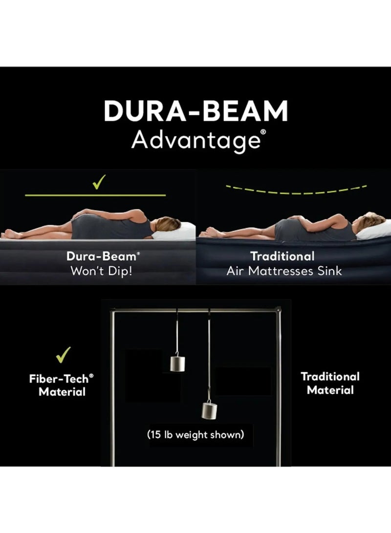 INTEX 64125ED Dura-Beam Plus Essential Rest Air Mattress: Fiber-Tech – Queen Size – Built-in Electric Pump – 18in Bed Height - Image 2